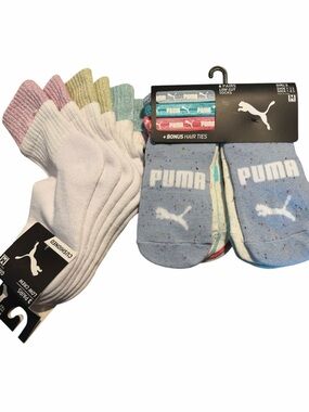 Puma Girl’s Low Crew Socks (3 pack) Puma Low Cut (6 pack) 3 bonus hair ties